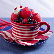 Red, White and Blue Watermelon Sundaes