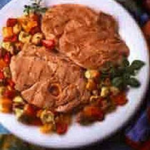 Marinated Veal Steaks and Vegetable Kabobs