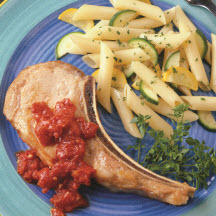 Veal Steaks with Tomato-Pepper Relish