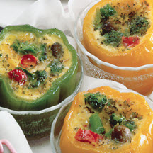 Broccoli Quiche in Colorful Peppers