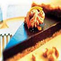 Orange Chocolate Truffle Tart with Walnut Crust