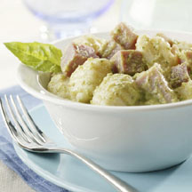 Asparagus Pesto with Gnocchi and Ham