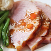 Baked Ham with Sweet Mango and Ginger