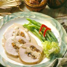 Stuffed Loin Roast with Beer Sauce