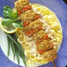 City Pork Kabobs with Creamy Mushroom Sauce