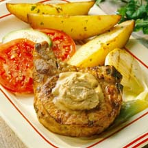 Dad's Grilled Pork Chops with Savory Steak Butter