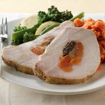 Fruit-Stuffed Pork Loin with Dijon-Garlic Crust