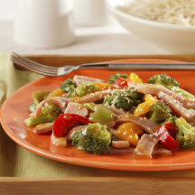 Ginger Sesame Ham Stir-Fry with Vegetables