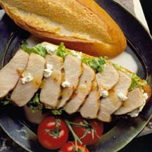 Grilled Pork with Goat Cheese Crostini