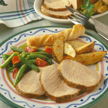 Italian Pork Roast with Roasted Potato Wedges