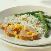Molasses Roasted Tenderloin with Minted Mango Relish