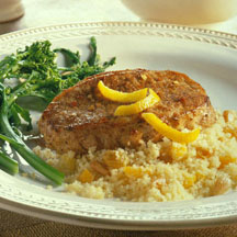 Moroccan-Seasoned Chops with Fruited Couscous