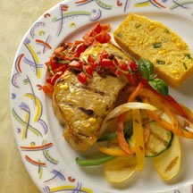 Mustard-Grilled Pork Chops with Two-Tomato Salsa