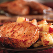 Pan-Seared Pork Chops with Maple Gravy and Apple Bacon Hash