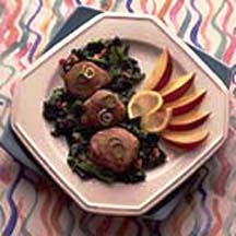Pork Medallions and Lemon-Pecan Spinach