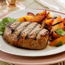 Tangy Maple-Marinated Pork Chops with Stone Fruit Salsa