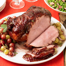 Thyme-Basted Ham with Roasted Grapes