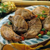 Tropical Island Chops with Pineapple-Cucumber Salsa