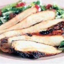 Balsamic Chicken on Minted Spinach, Fennel and Grape Slaw