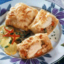 Chicken and Great Northern Beans in Phyllo