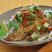Cilantro Chicken with California Avocado and Pickled Tomato Salsa