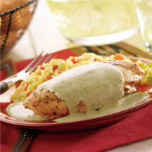 Cilantro Cream Sauce over Chicken
