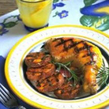 Grilled Chicken and Sweet Potatoes with Orange Glaze