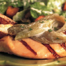 Grilled Chicken with Chile Strips in Cream