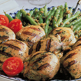 Grilled Chicken with Green Beans and Walnuts