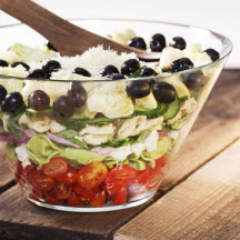 Layered Mediterranean Tortellini Salad