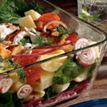 Seven-Layer Salad with Feta Yogurt Dressing