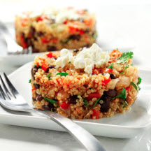 Skillet Quinoa with Black Beans, Cilantro and Feta